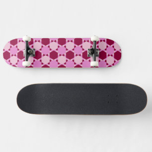 Skateboard Motif d'illusion optique triangulaire rose