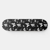 Skateboard Motif d'illustration noir blanc papillon (Horz)