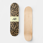 Skateboard Motif d'impression noir et Brown Cheetah. (Recto)