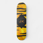 Skateboard Motif d'impression noir et orange (Recto)