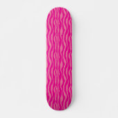 Skateboard Motif d'impression rose Zebra (Devant)
