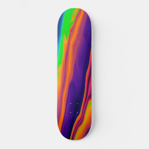 Skateboard Motif d'irruption Abstrait à l'arc-en-ciel