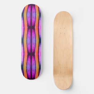 Skateboard Motif d'onde rose et orange