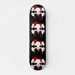 Skateboard Motif Du Crâne Et Des Os