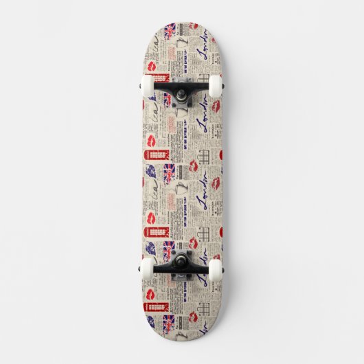 Skateboard Motif du journal londonien (Recto)