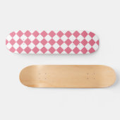 Skateboard Motif du vérificateur de diamants rose blanc (Horz)