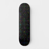 Skateboard Motif électronique de codage technologique coloré (Recto)