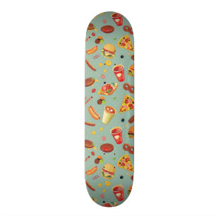 Skateboard Motif élégant d'aliments de préparation rapide
