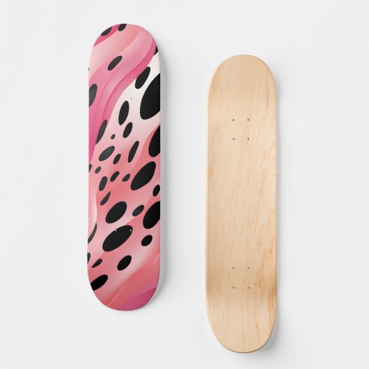 Skateboard Motif Empreinte de léopard rose (Recto)