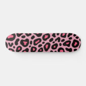Skateboard Motif Empreinte de léopard rose et noir (Horz)