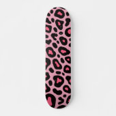 Skateboard Motif Empreinte de léopard rose et noir (Devant)