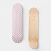 Skateboard Motif en damier rose pastel À damiers Wavy (Recto)