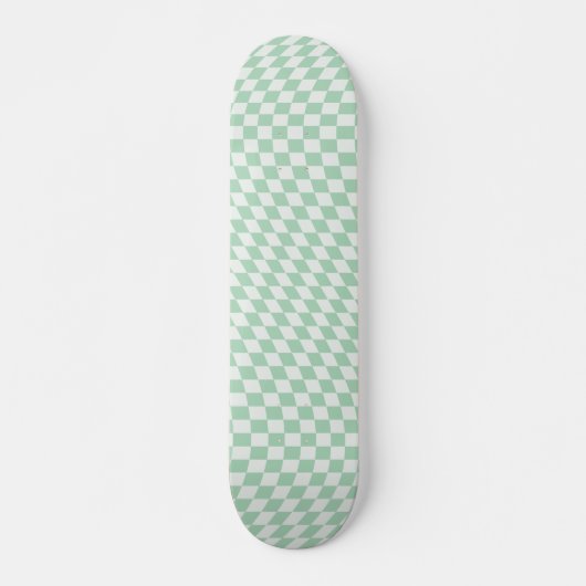 Skateboard Motif en damier vert À damiers Pastel (Devant)
