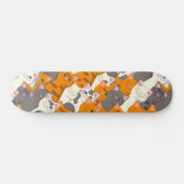 Skateboard Motif en diagonale du chat noir blanc gingembre (Horz)