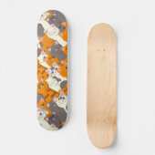Skateboard Motif en diagonale du chat noir blanc gingembre (Recto)