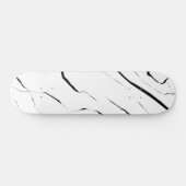 Skateboard Motif en marbre blanc noir moderne (Horz)