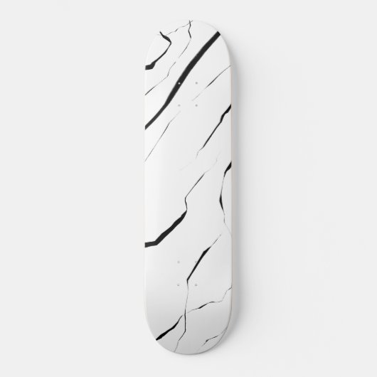 Skateboard Motif en marbre blanc noir moderne (Recto)