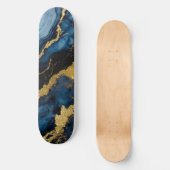 Skateboard Motif en marbre bleu avec or (Recto)