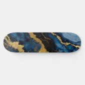 Skateboard Motif en marbre bleu avec or (Horz)