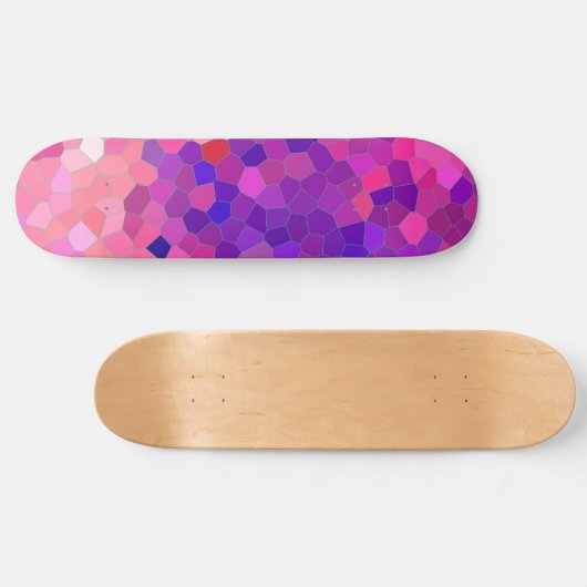 Skateboard Motif en mosaïque de fraise rose (Horz)