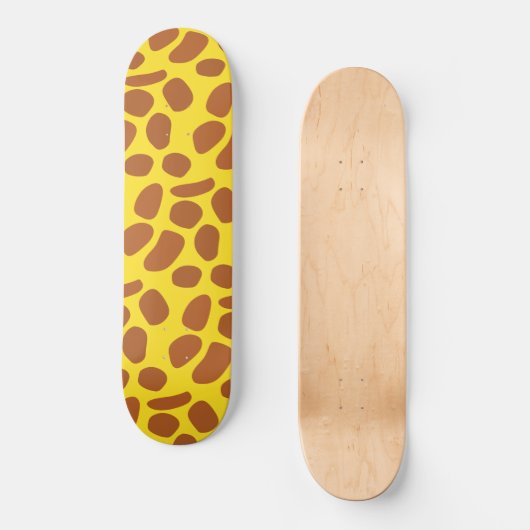 Skateboard Motif en peau de girafe jaune mou (Recto)