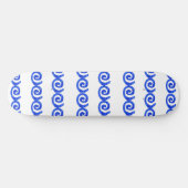Skateboard Motif en spirales bleues sur blanc (Horz)