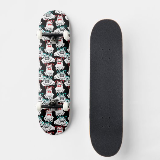 Skateboard Motif en verre de grenouille (Recto)