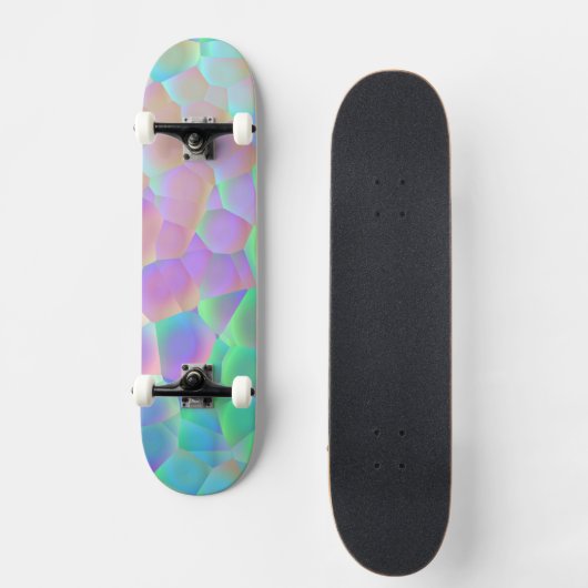 Skateboard Motif en verre holographique, couleurs Iridescente (Recto)
