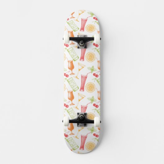 Skateboard Motif esquissé de cocktail (Recto)