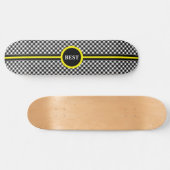 Skateboard Motif et calligraphie noir et blanc (Horz)