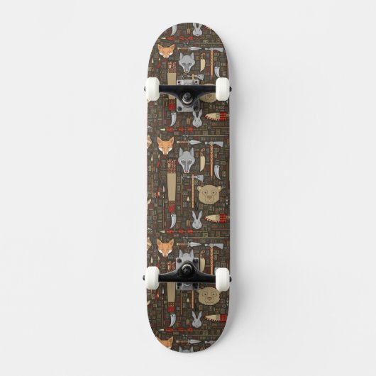 Skateboard Motif ethnique de chasse (Recto)