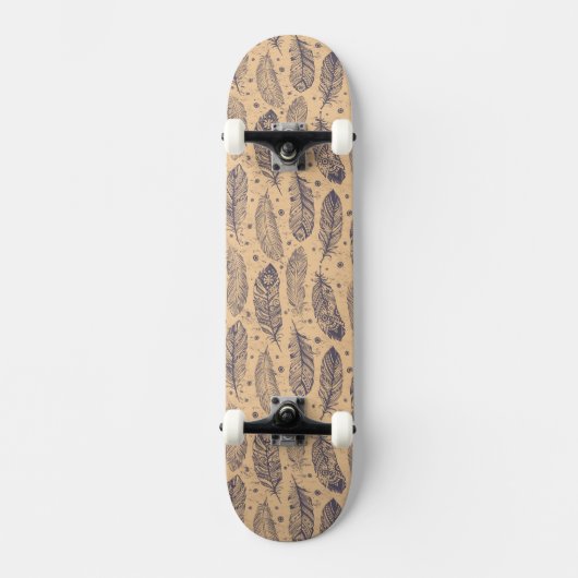 Skateboard Motif ethnique d'ensemble de plume (Recto)