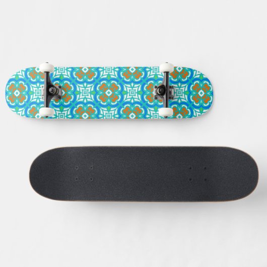 Skateboard Motif ethnique turquoise (Horz)