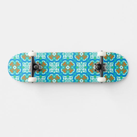 Skateboard Motif ethnique turquoise (Horz)
