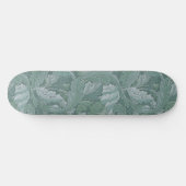 Skateboard Motif feuille d'acanthe bleu sarcelle de William M (Horz)