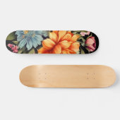 Skateboard Motif Fleur sauvage coloré (Horz)