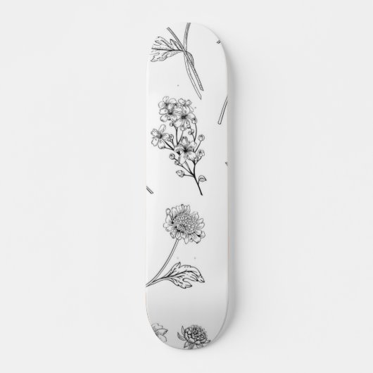 Skateboard Motif floral (Devant)
