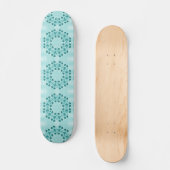 Skateboard Motif floral, bleu Turquoise (Recto)