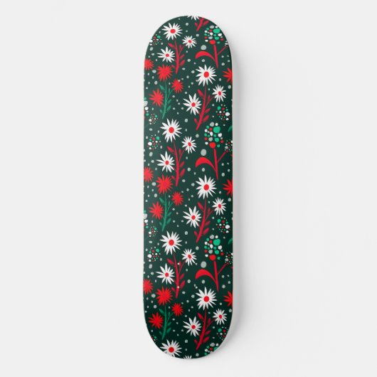 Skateboard Motif floral coloré (Recto)