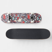 Skateboard Motif floral de griffonnage de Paisley (Horz)