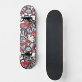 Skateboard Motif floral de griffonnage de Paisley (Recto)
