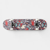 Skateboard Motif floral de griffonnage de Paisley (Horz)