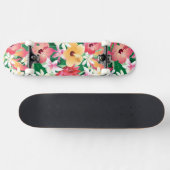 Skateboard Motif floral de ketmie tropicale (Horz)
