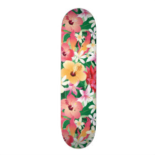 Skateboard Motif floral de ketmie tropicale