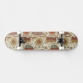 Skateboard Motif floral d'été fait de feuille (Horz)
