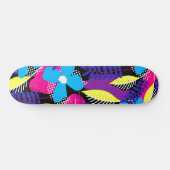 Skateboard Motif floral et point chic avec Feuilles (Horz)