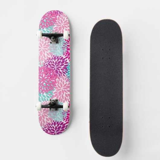 Skateboard Motif floral lumineux 2 (Recto)