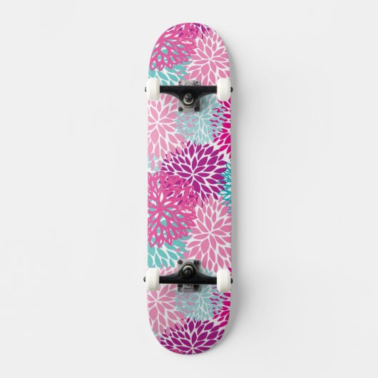 Skateboard Motif floral lumineux 2 (Recto)