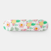 Skateboard Motif floral tropical d'été de jaune moderne de (Horz)