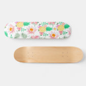 Skateboard Motif floral tropical d'été de jaune moderne de (Horz)
